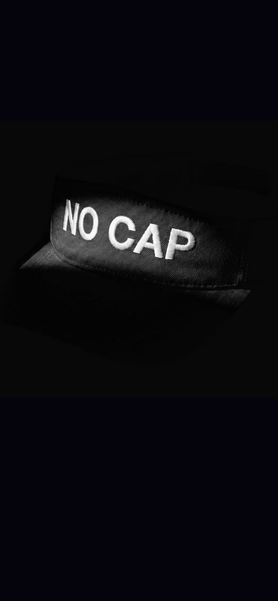 Black NO CAP visor, Shadow view